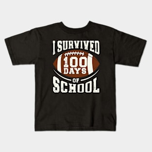 I Survived 100 Days Of school Party Cute American football Kids T-Shirt